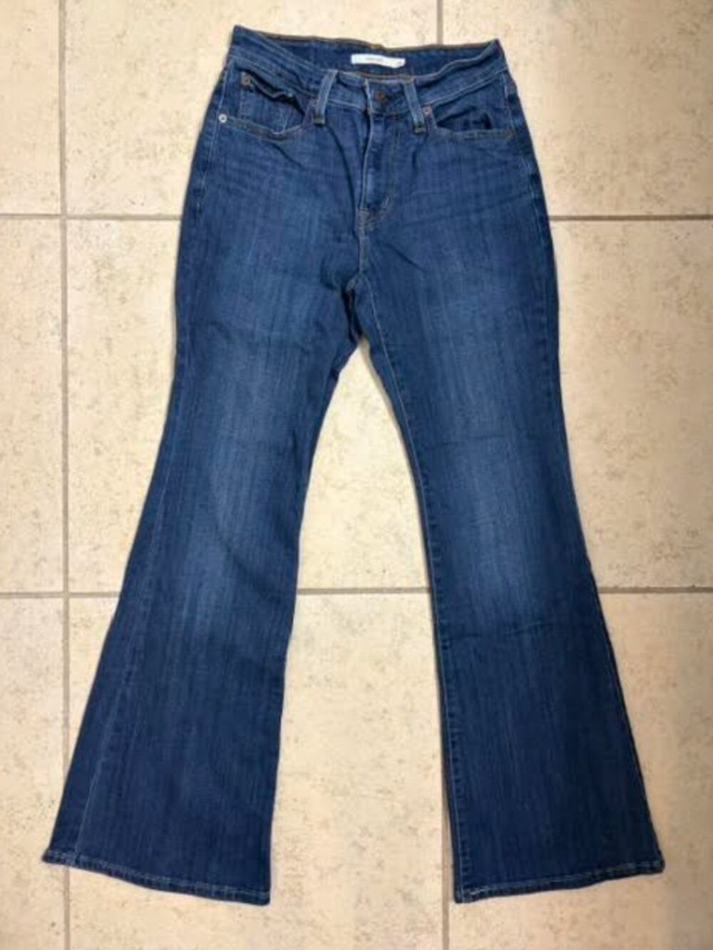 LEVI'S 726 High-Rise Flare Jeans W26 L32 Dark Blue Denim NWOT